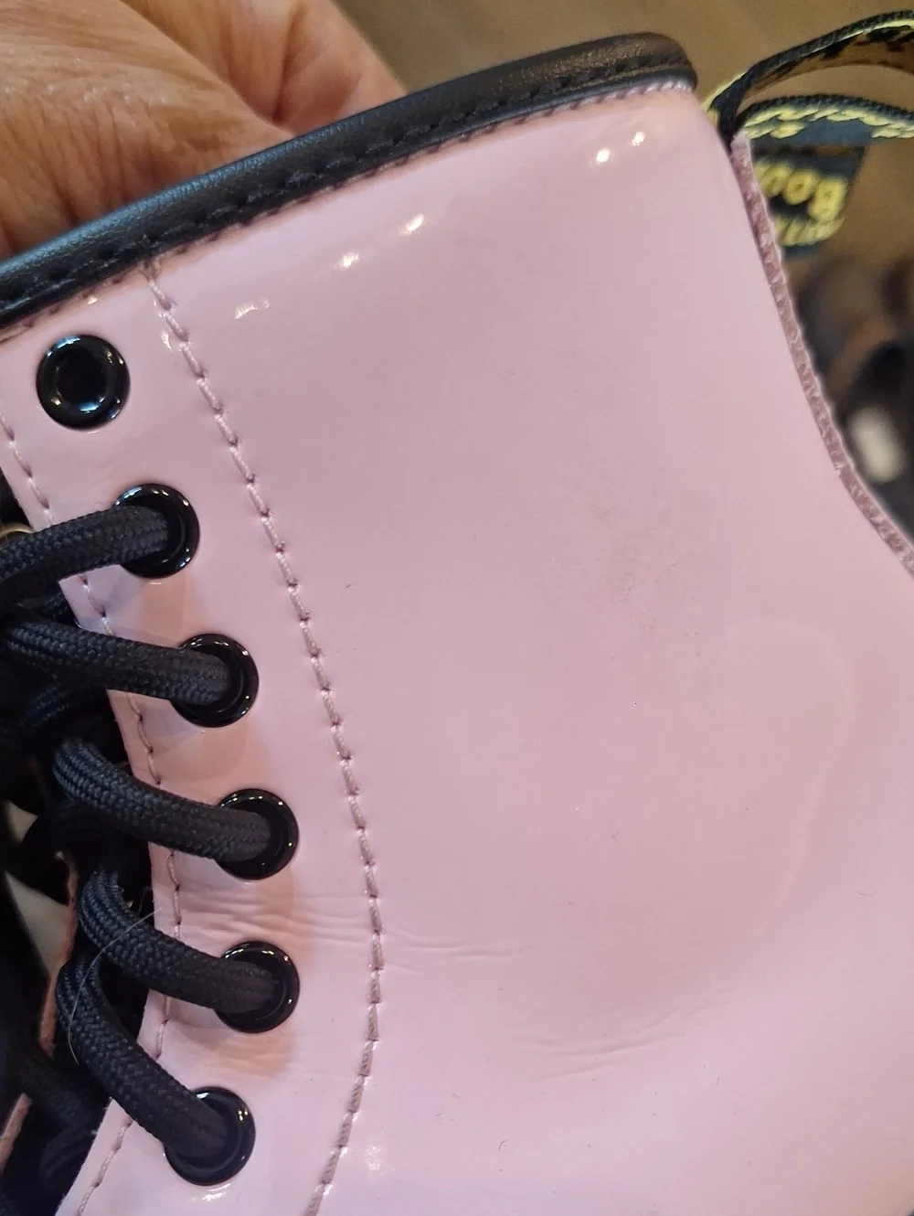 Dr. Martens Kids Patent Leather Lace Up Zip Up Combat Boots Pink Size US 12